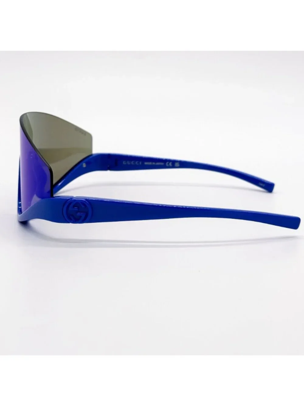 NEW GUCCI SUNGLASSES GG1650S 010 SHIELD BLUE UNISEX GUCCI EYEWEAR - Picture 6 of 9